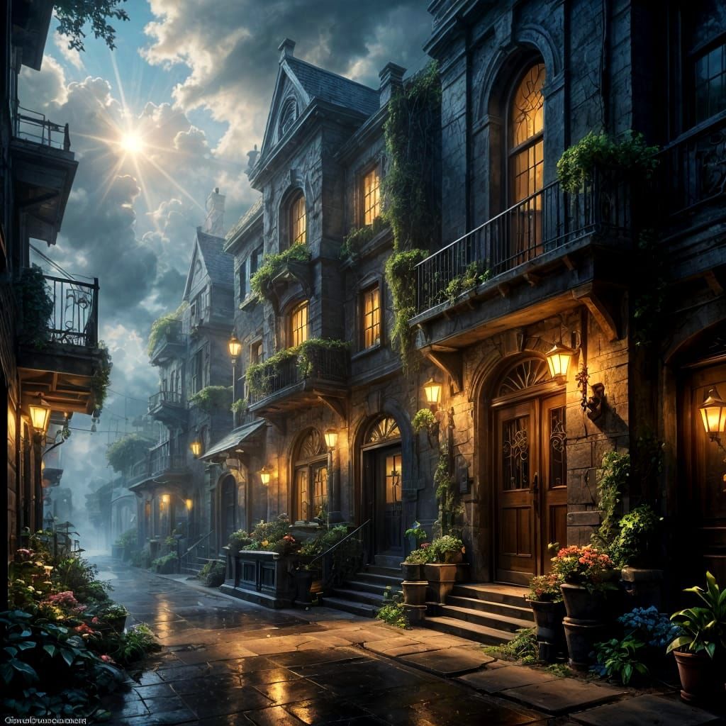 Hidden Speakeasy in Dark Alleyway: Fantasy Concept Art