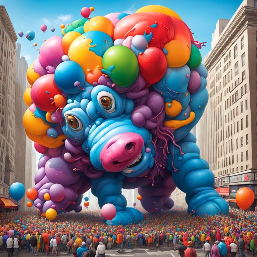 Giant Balloon Animals at Macy's Parade, Graffiti Art