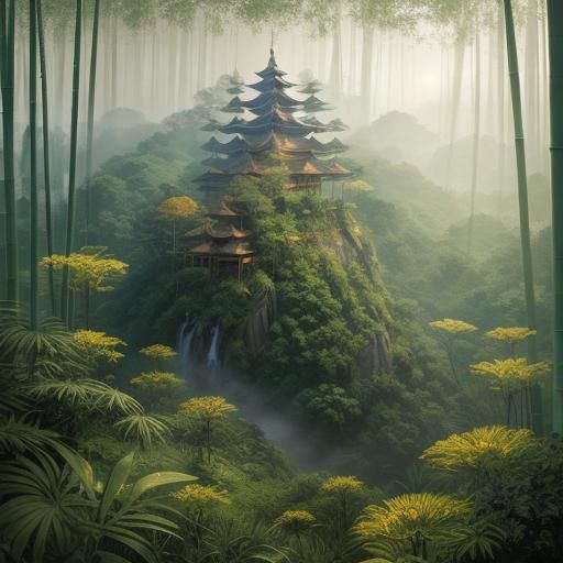 Mystical Wijayakusuma Flower Overlooking South Sea: Digital ...