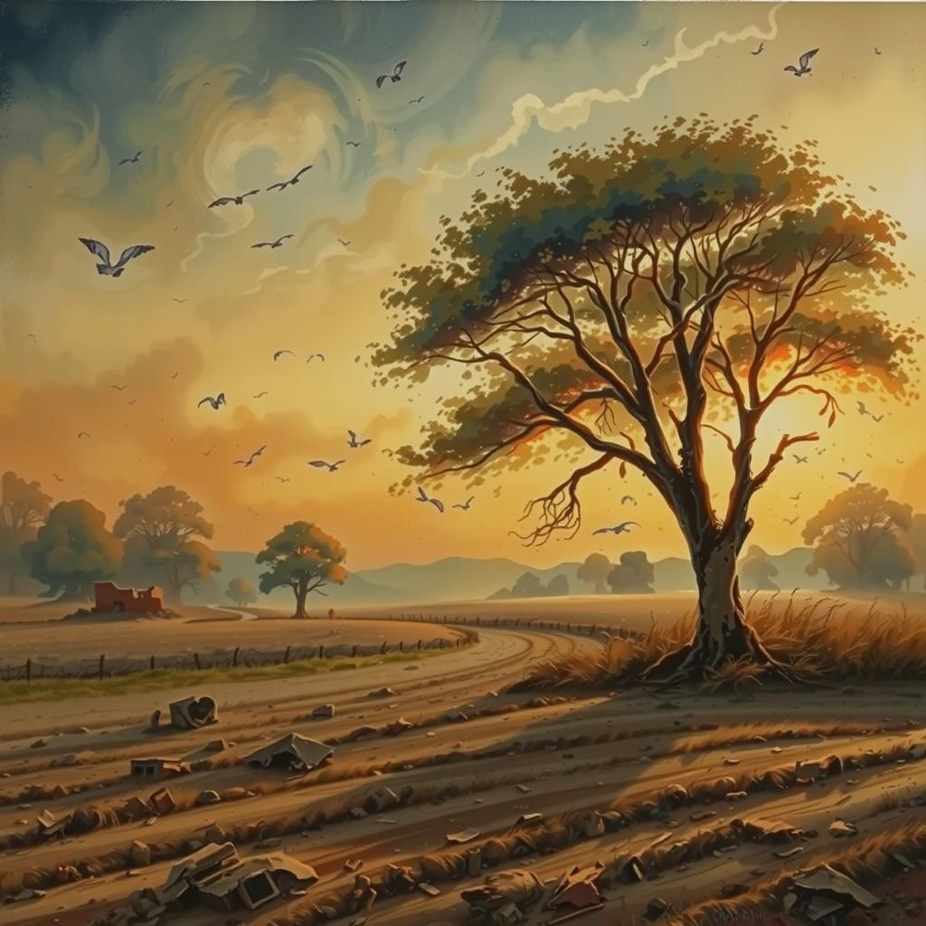 Mystical Ruins in Dreamlike Fantasy Landscape