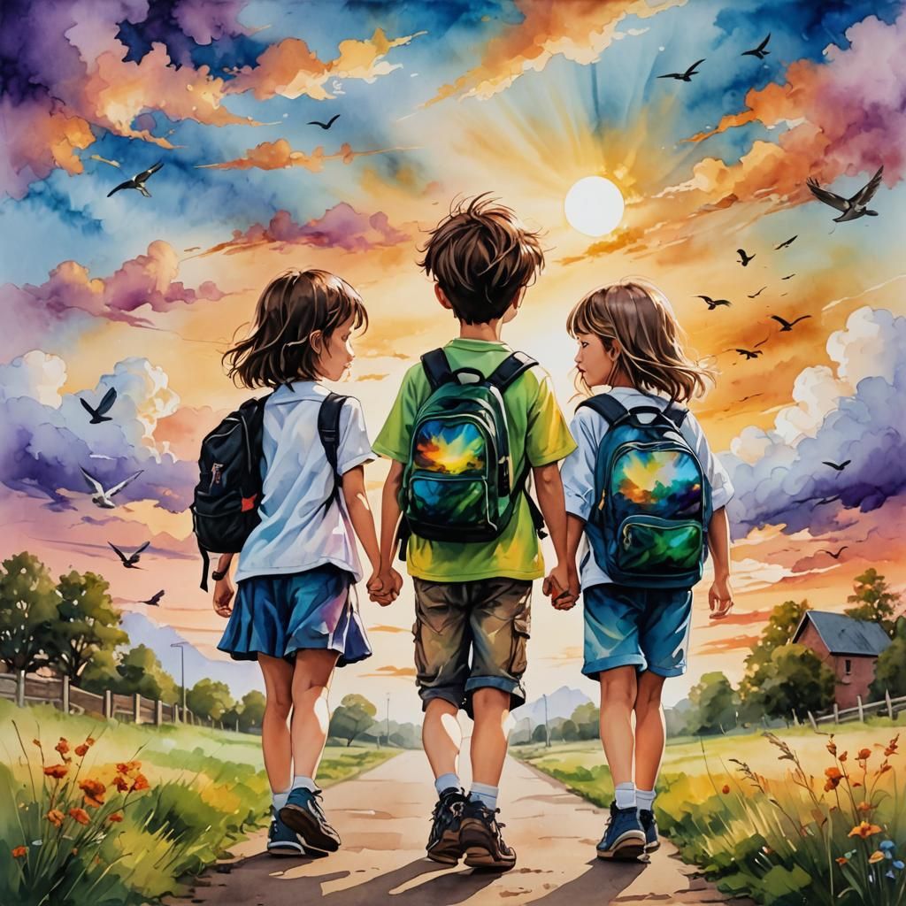 ** big brother is taking care of his siblings