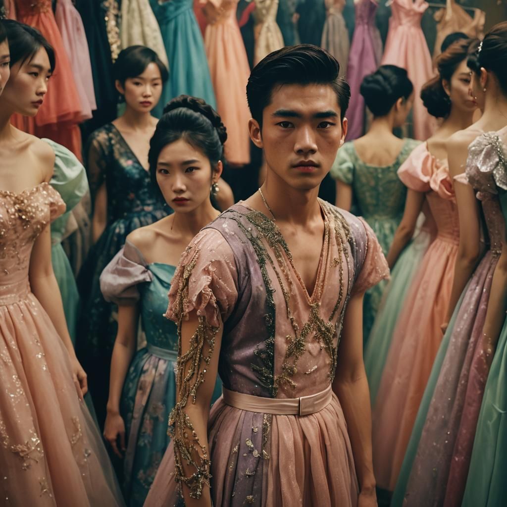 Cinematic Portrait of Young Man in Dress