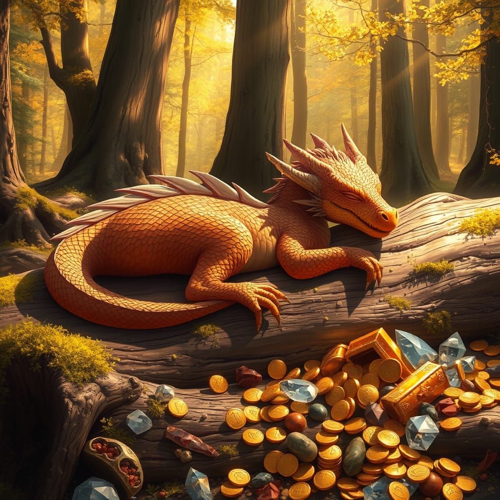 A Serene Dragon Basks in Sunlit Bliss