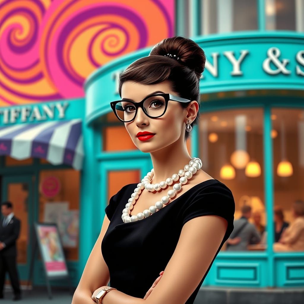 Audrey Hepburn in 1960s Pop Art Style