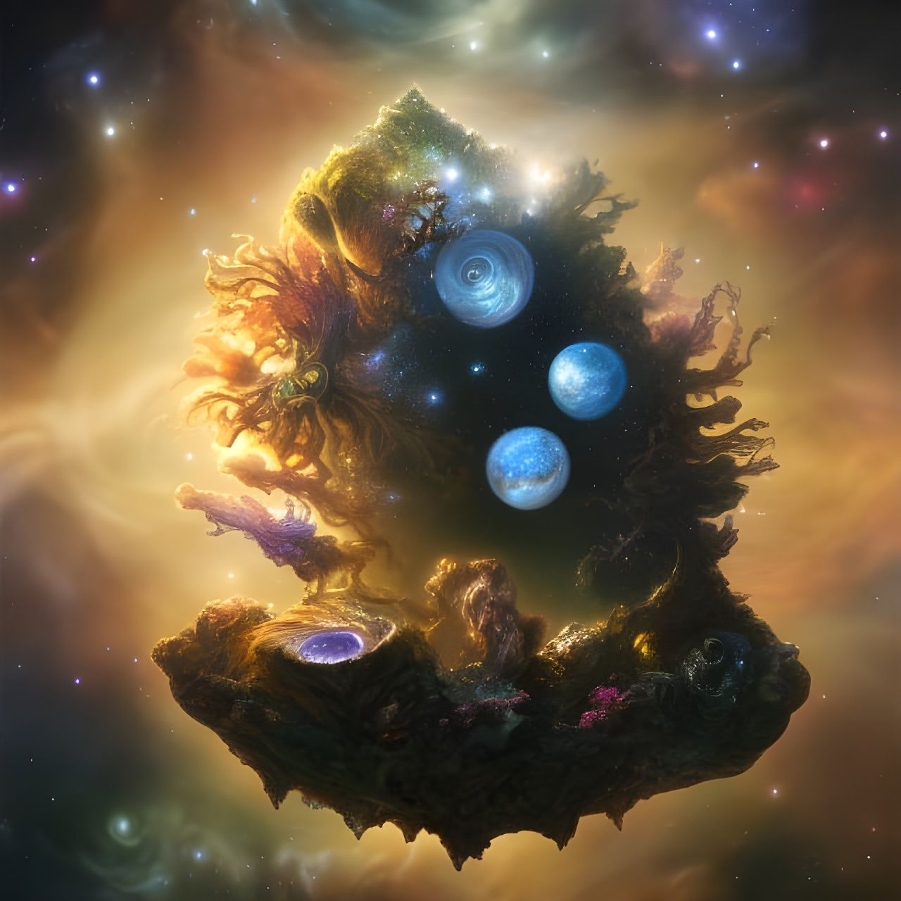 Luminescent Crystal Rose and Glitter Tree Starscape