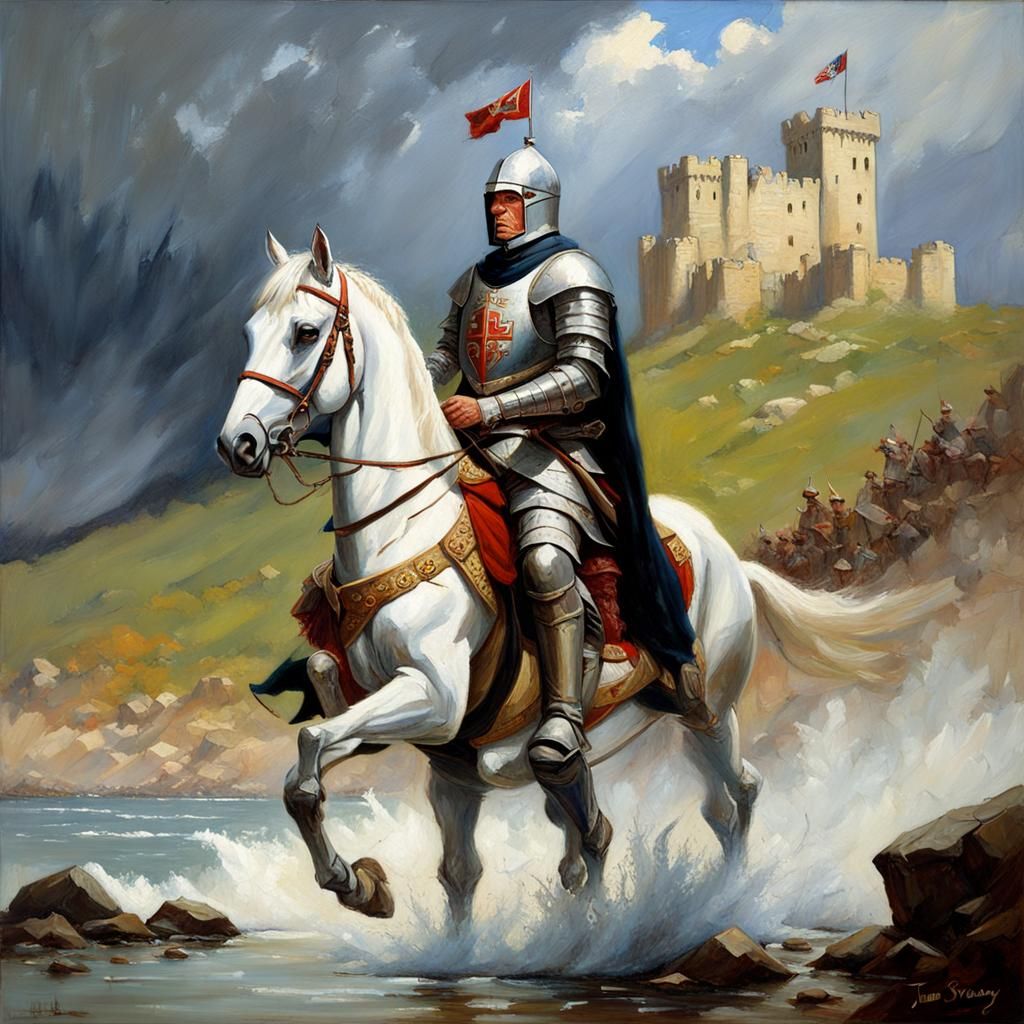 Noble Knight in Oil Painting Style