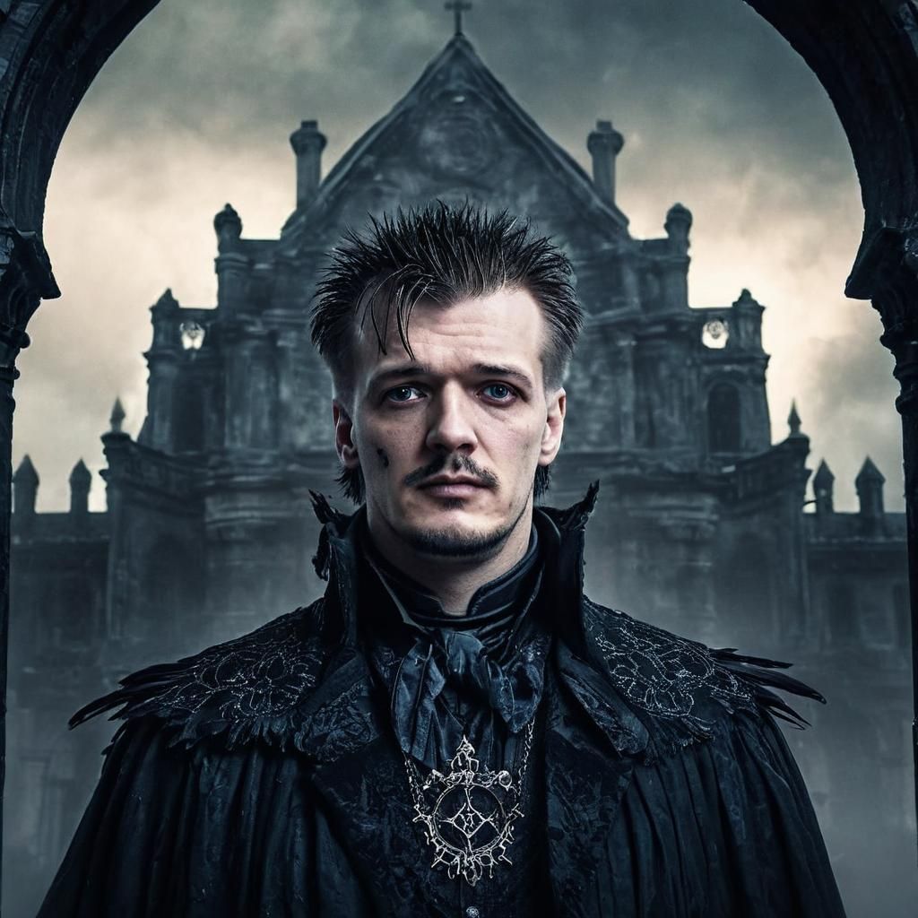 Gothic Portrait in Moody, Atmospheric Lighting