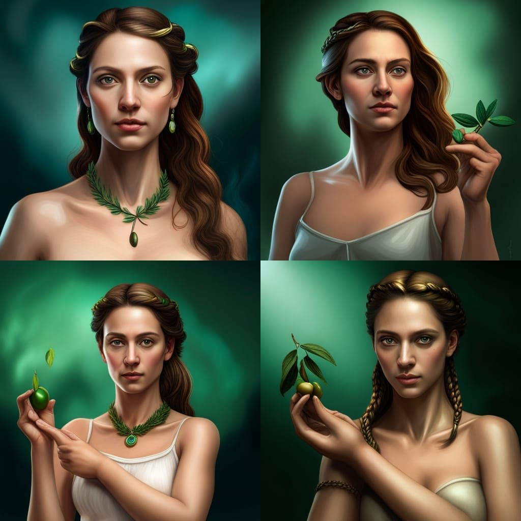 Eirene, Greek Goddess of Peace, Oil Portrait