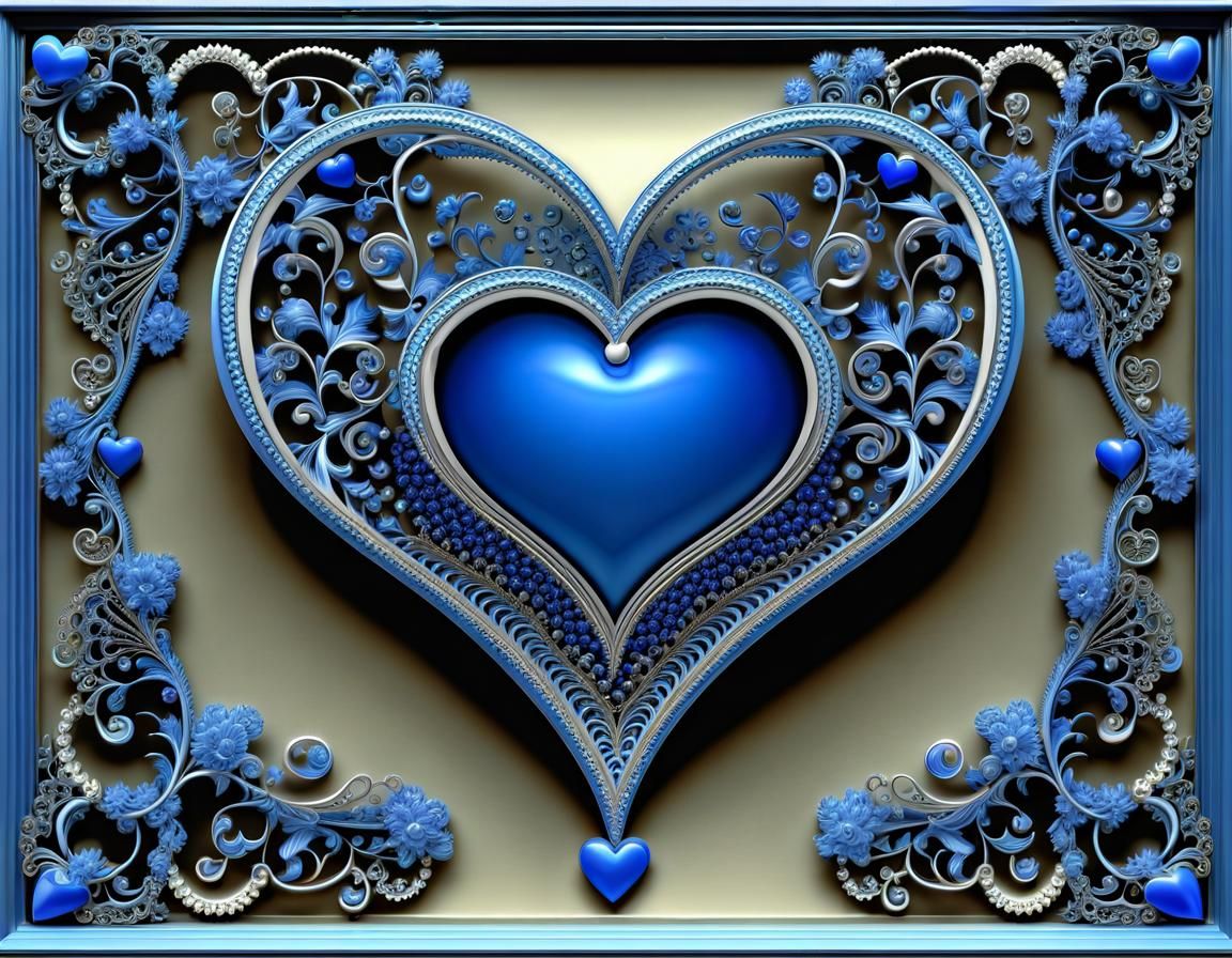 finely detailed heart shape