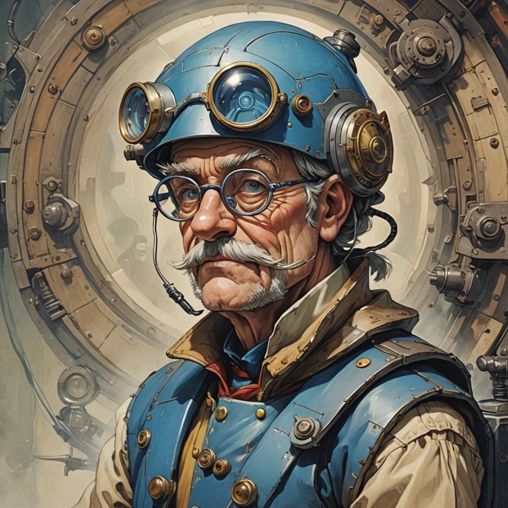 Futuristic Geppetto in Time Machine