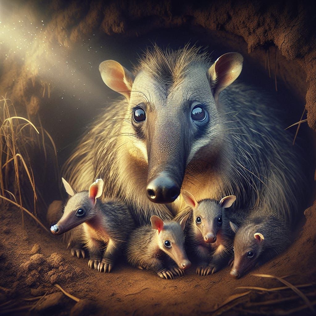 Aardvark Motherhood: A Heartwarming Family Scene