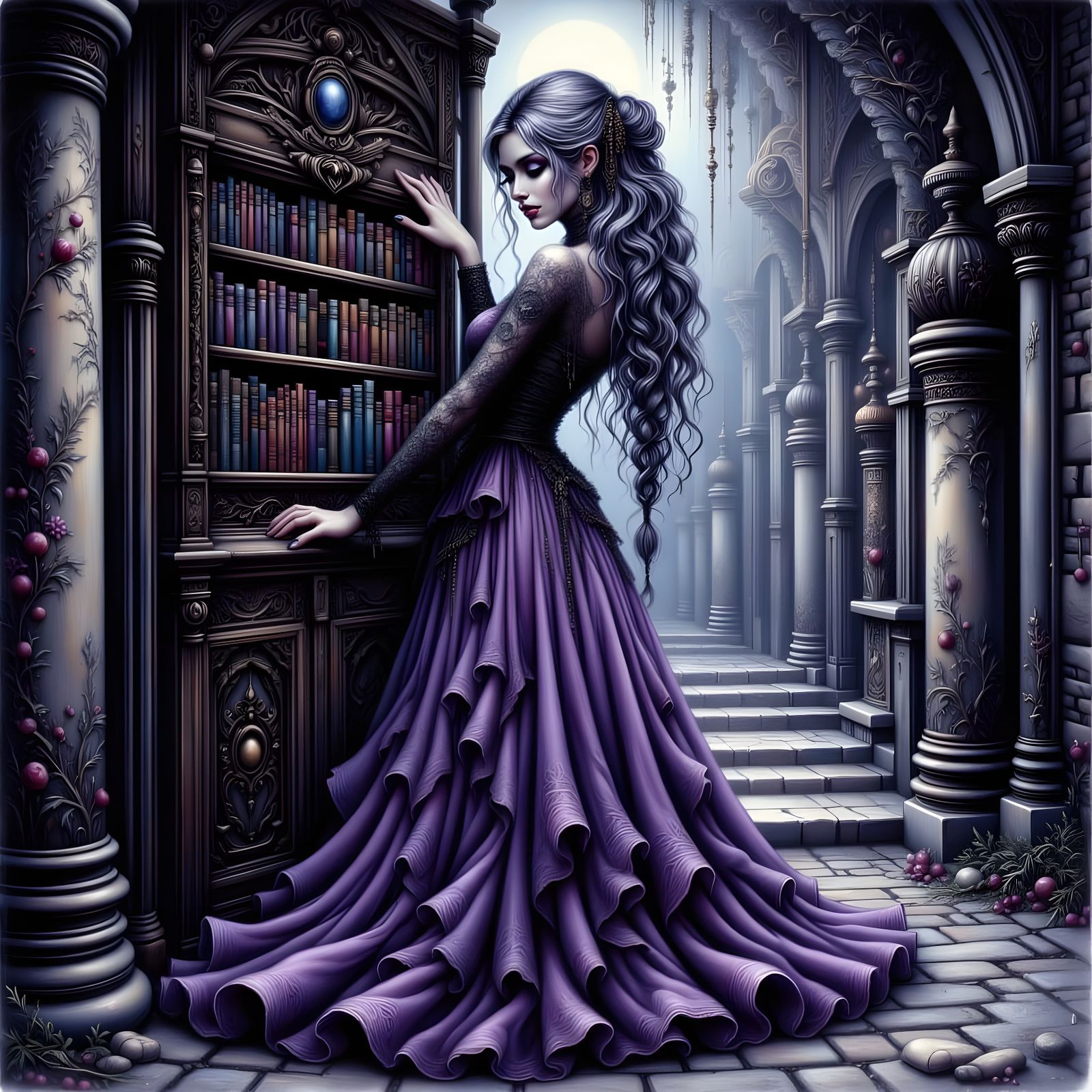 Norse Goddess in Gothic Castle Portrait