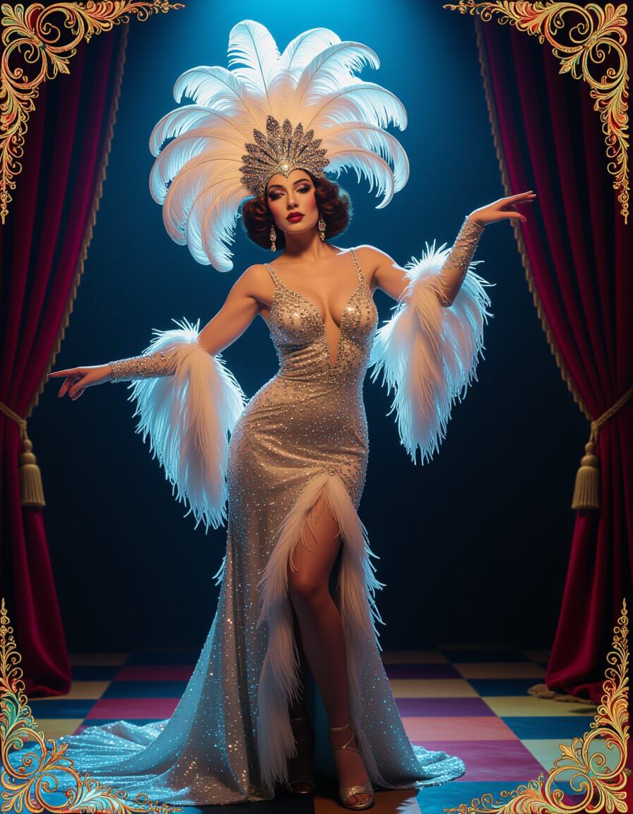 Vintage cabaret dancer