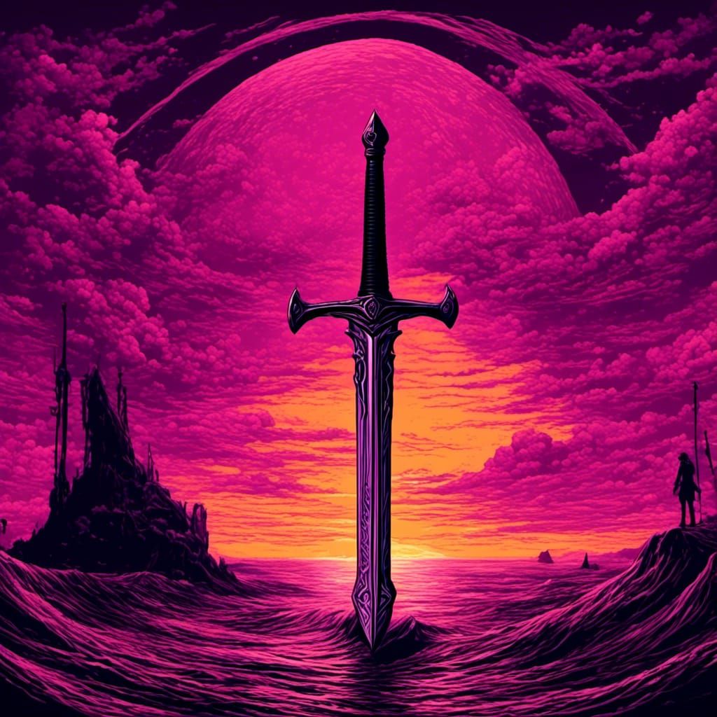 Neon Sword of Life in Vice City Style