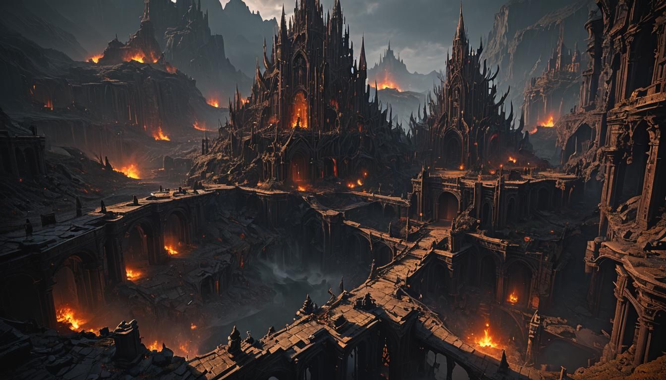 Visions of Damnation: Dark Fantasy Landscape in 8K