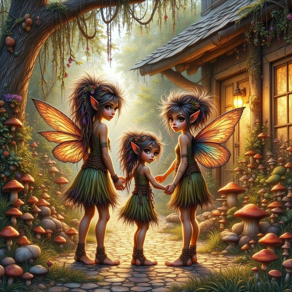 Whimsical Fae Gather in Backyard Oasis