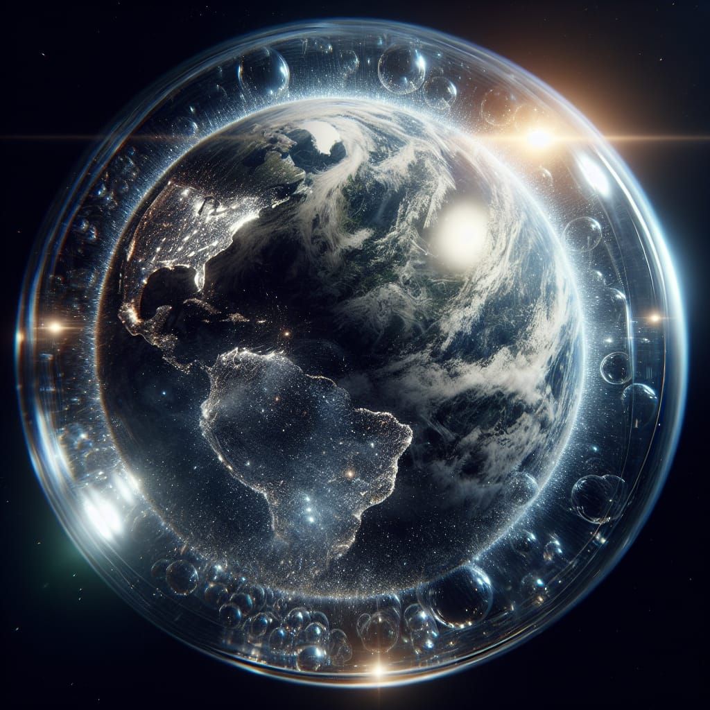 Earth Protected by Force Field in Space