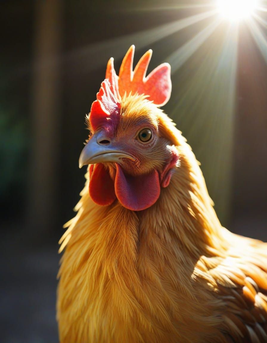 Surreal Chicken Transforms in a Vibrant Dye-Transfer Masterp...