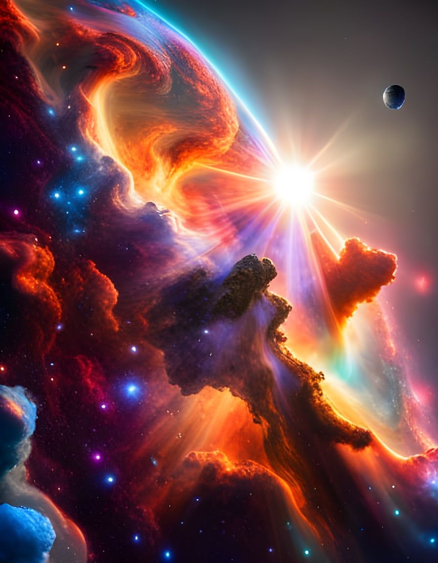 Mystic Mountain Nebula: A Hyperrealistic Space Portrait