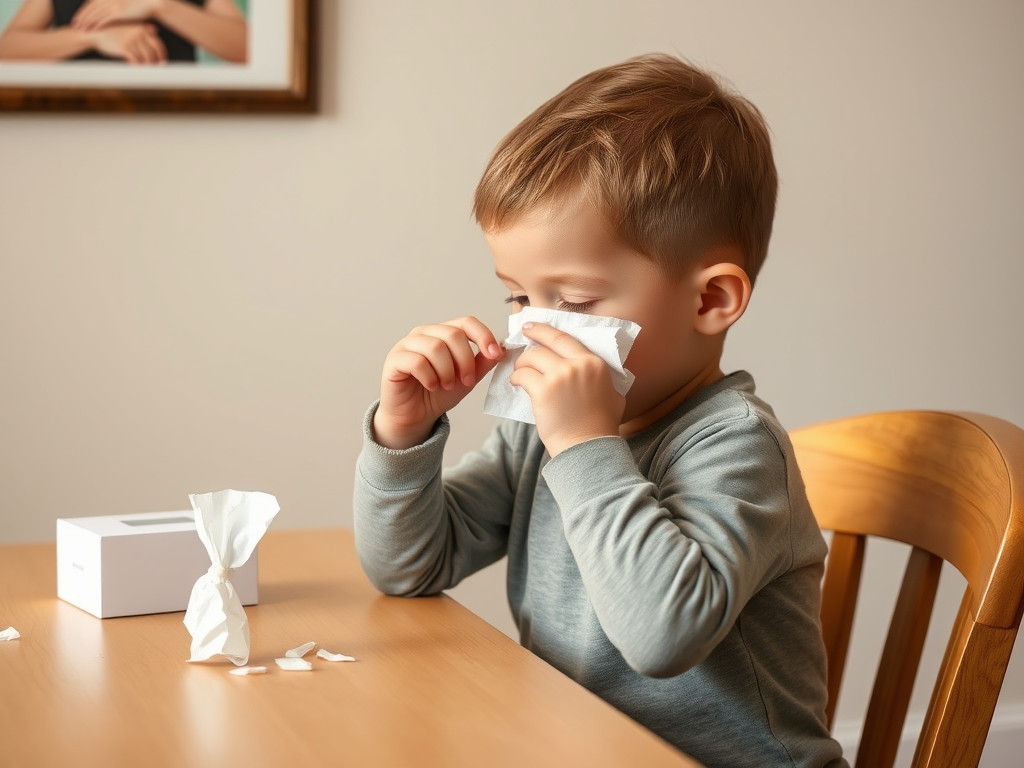 Child Picking Nose with Dancing Tissues