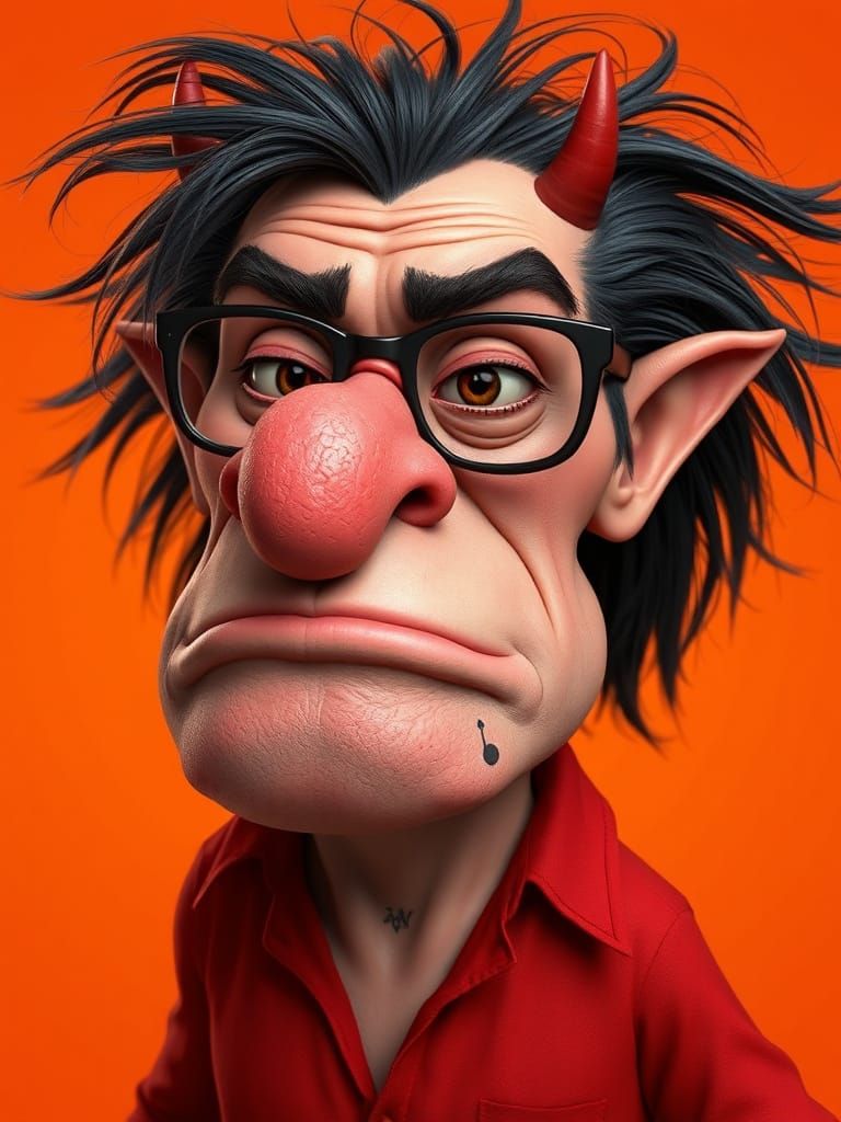 Cyberpunk Ogre Character in Burnt Orange Hues