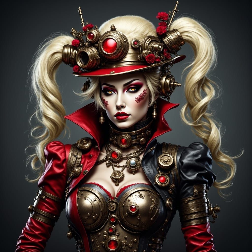 Steampunk Harley Quinn in Victorian Style