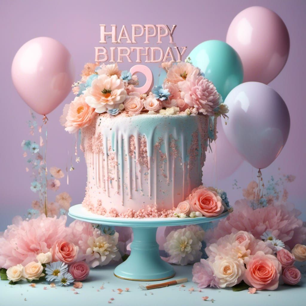 Pastel 3D 'Happy Birthday Felicia' Celebration