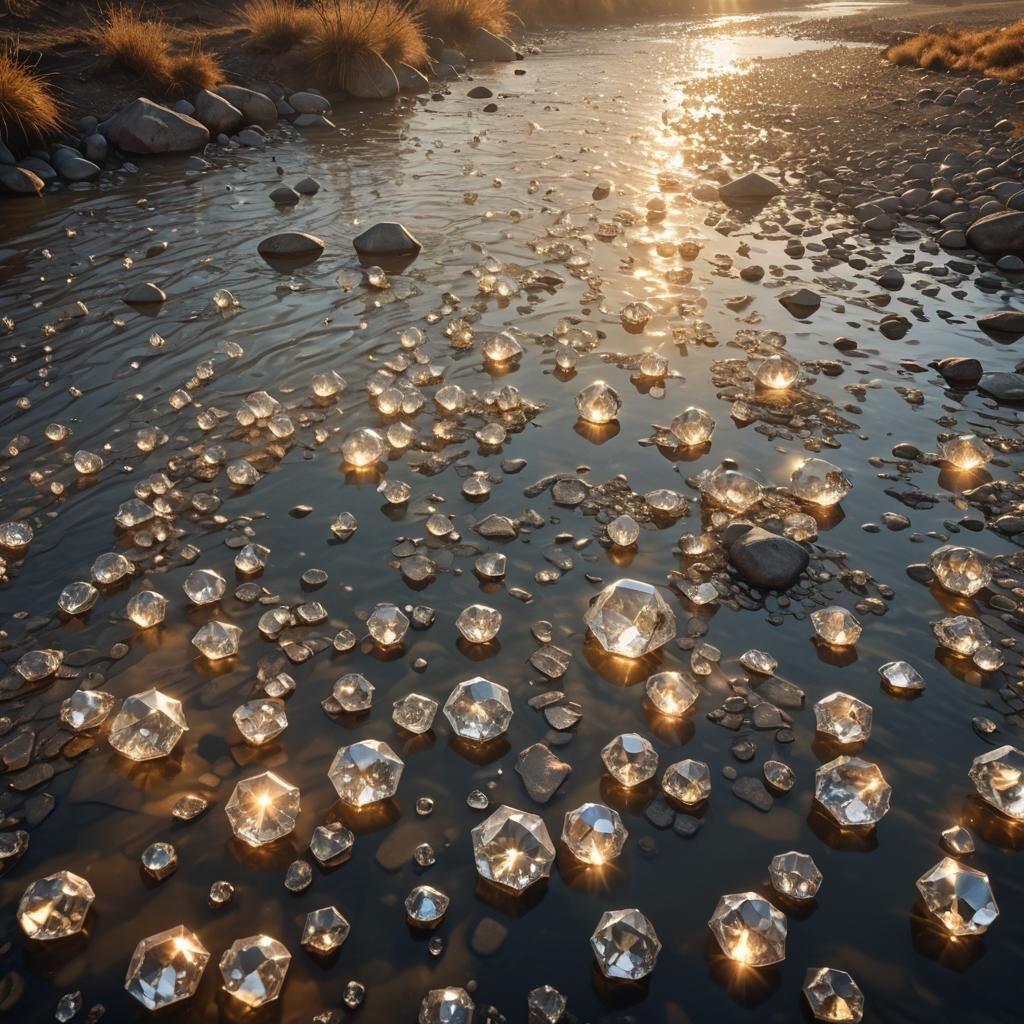 Diamond River in Mystical Landscape: Magical Realism