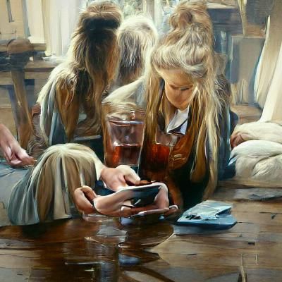 Sociable Figure in Oil Painting Style