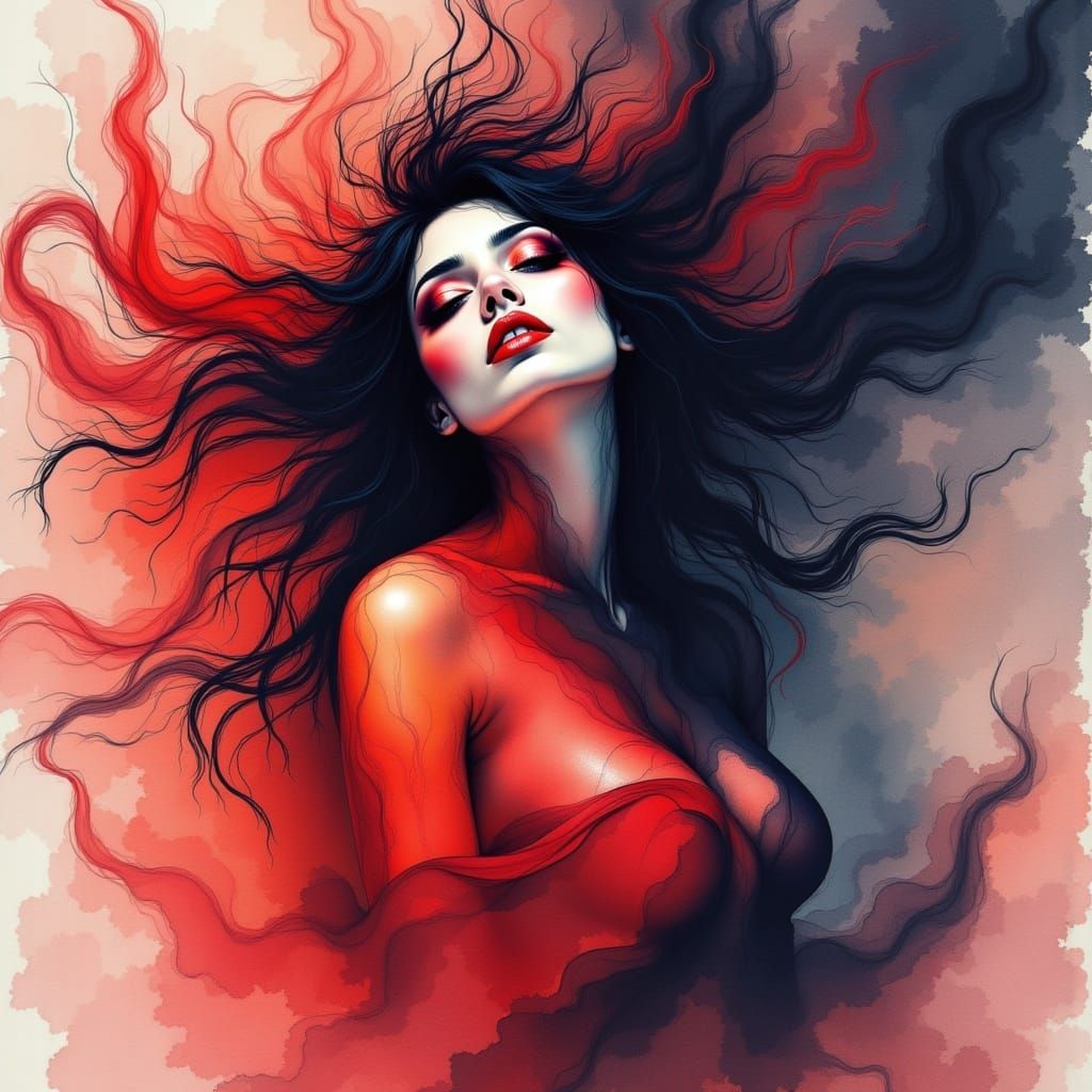 Ethereal Siren Enthroned in Dark Majesty