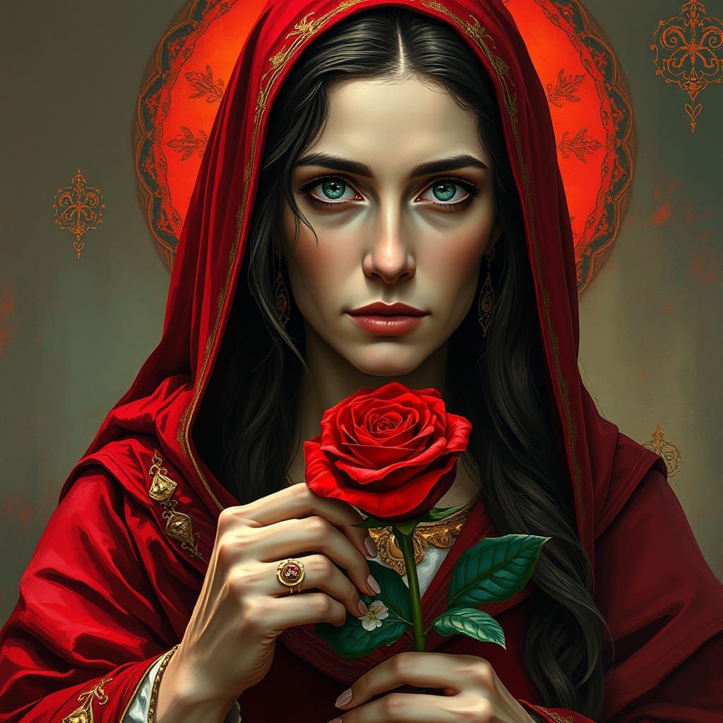 Mary Magdalene Portrait in Opulent Digital Painting