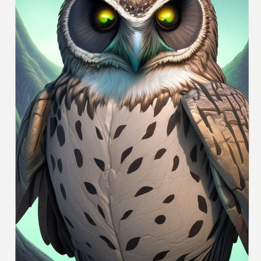 Giant Owl Witches Comic Book Art