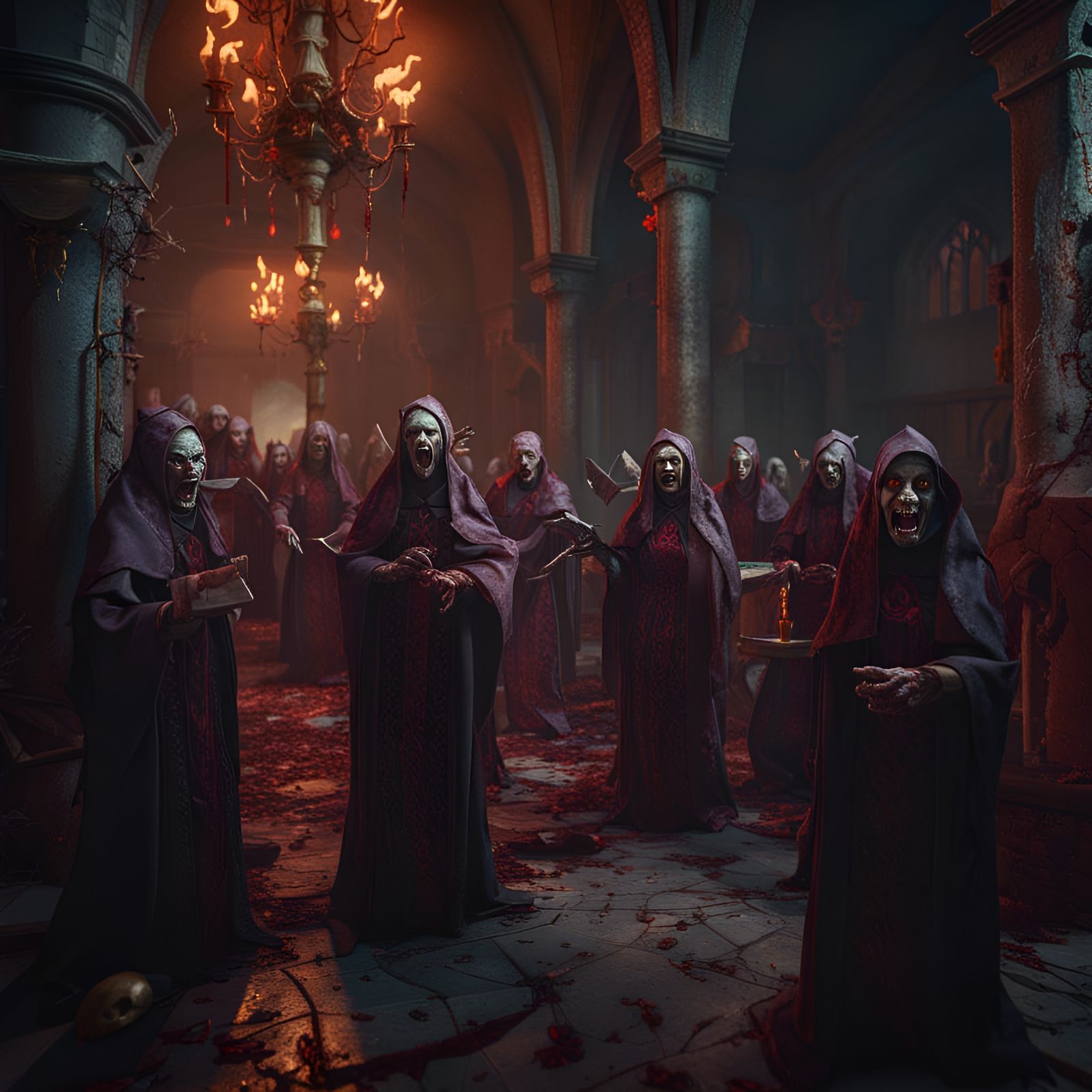 Demonic Party in Hell: Zombie Nuns and Priests