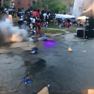 Lively Block Party Scene on a Sunny Day