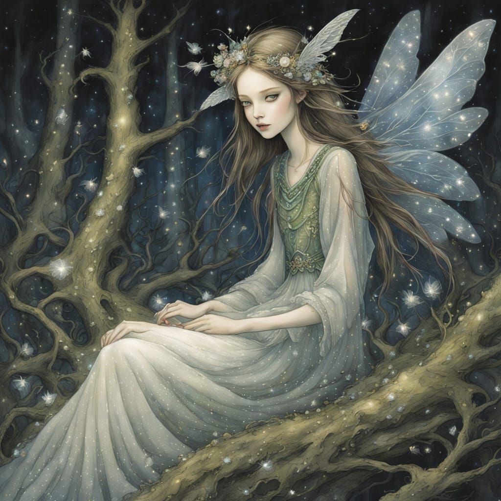 Ethereal Fairy in Whimsical Dreamlike Forest