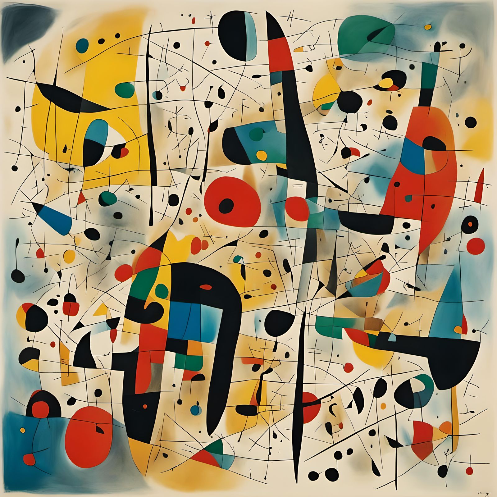 Abstract Shapes in the Style of Joan Miro