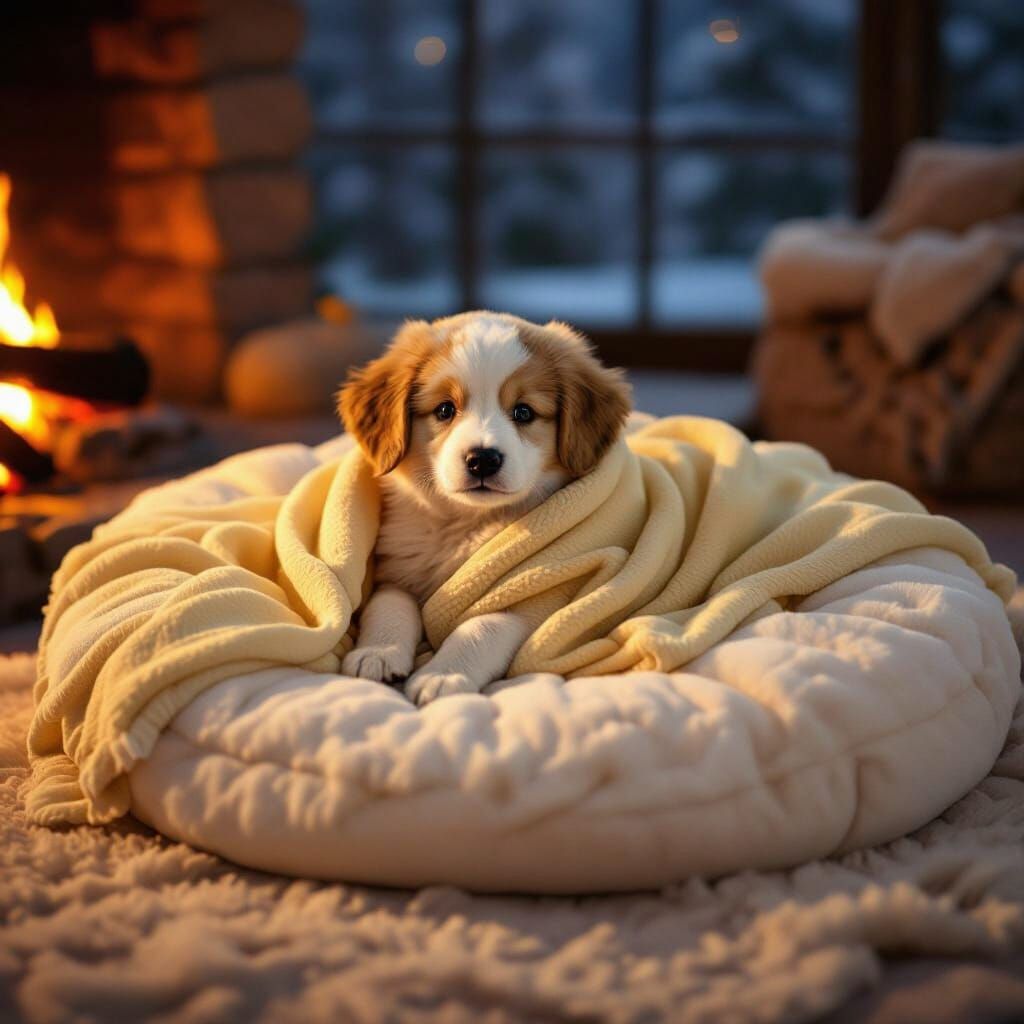Cozy Puppy's First Day: A Heartwarming Storybook Scene