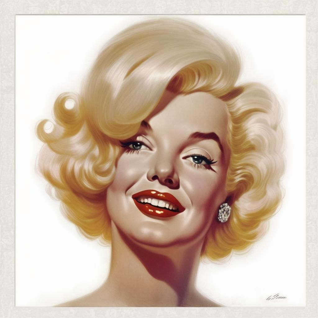 Marilyn Monroe Illustration in Pin-Up Style