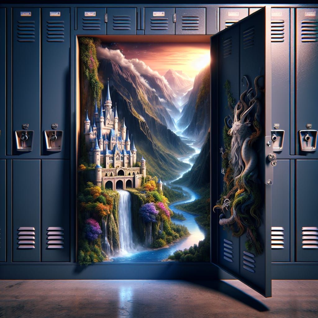 A locker has its door open inside the locker you can see a f...