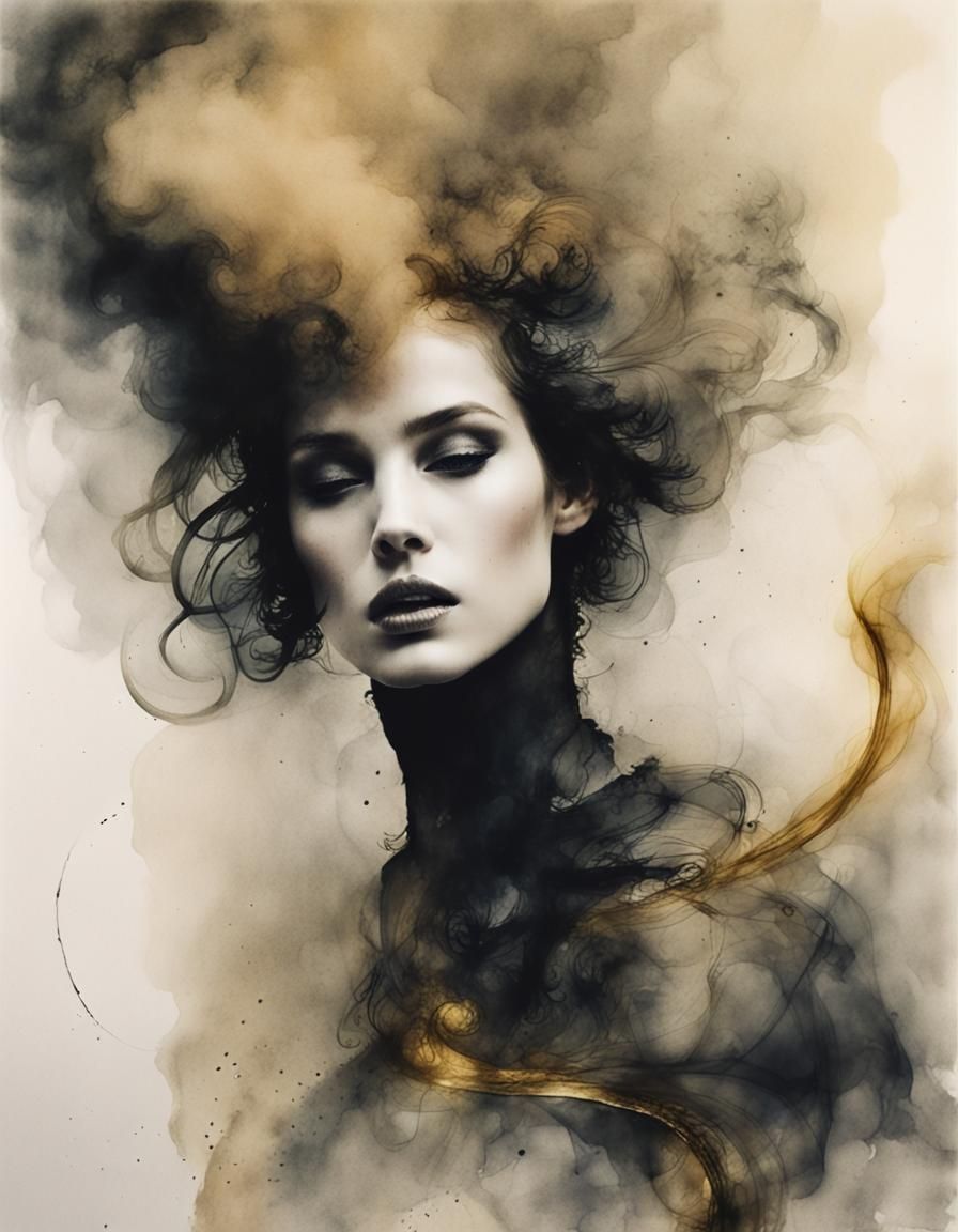 Ethereal Cobra Rising in Watercolour and Ink