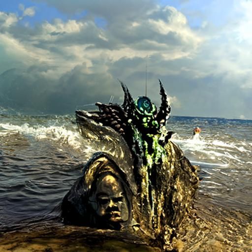 Dagon Emerges from the Ocean Depths