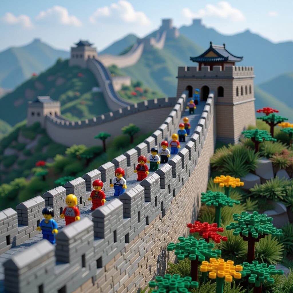 Great Wall of China Made of Legos