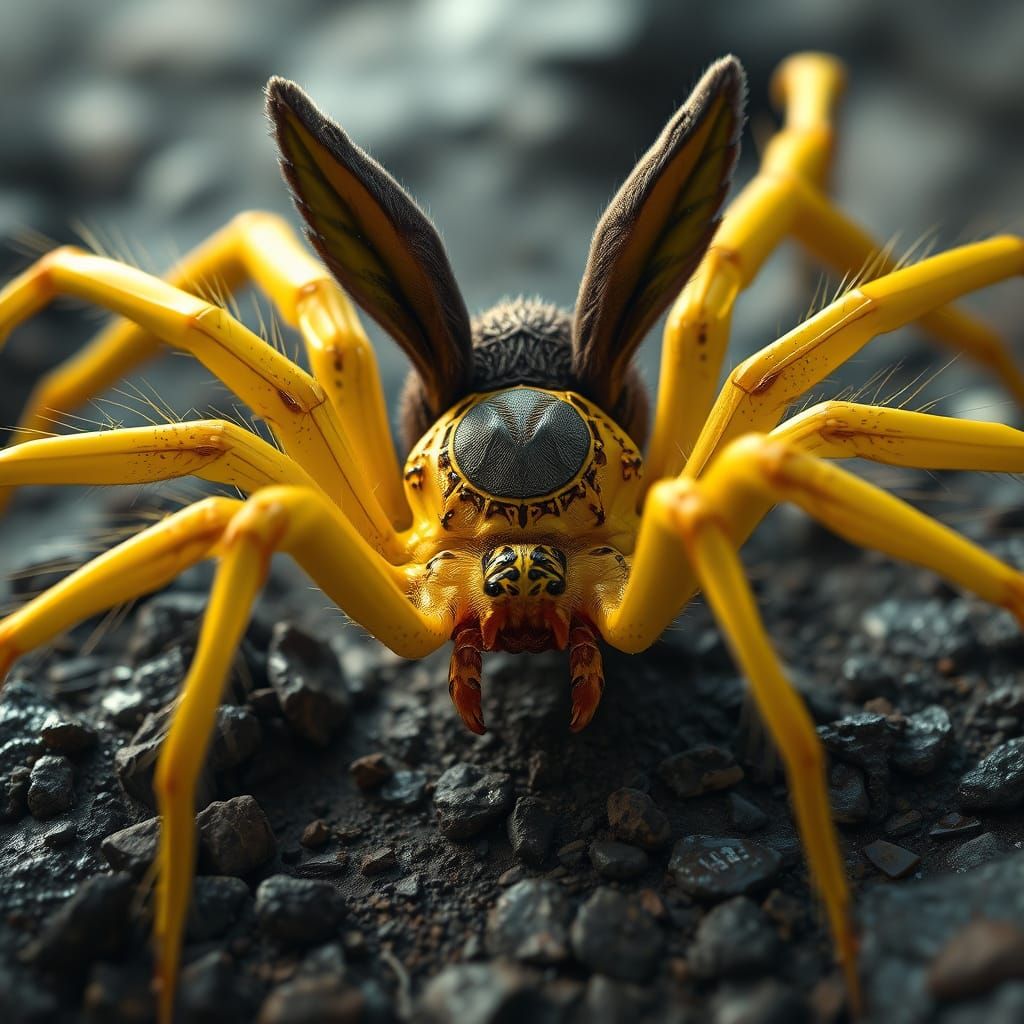 Fantastical Bunny Spider in Detailed Matte Painting