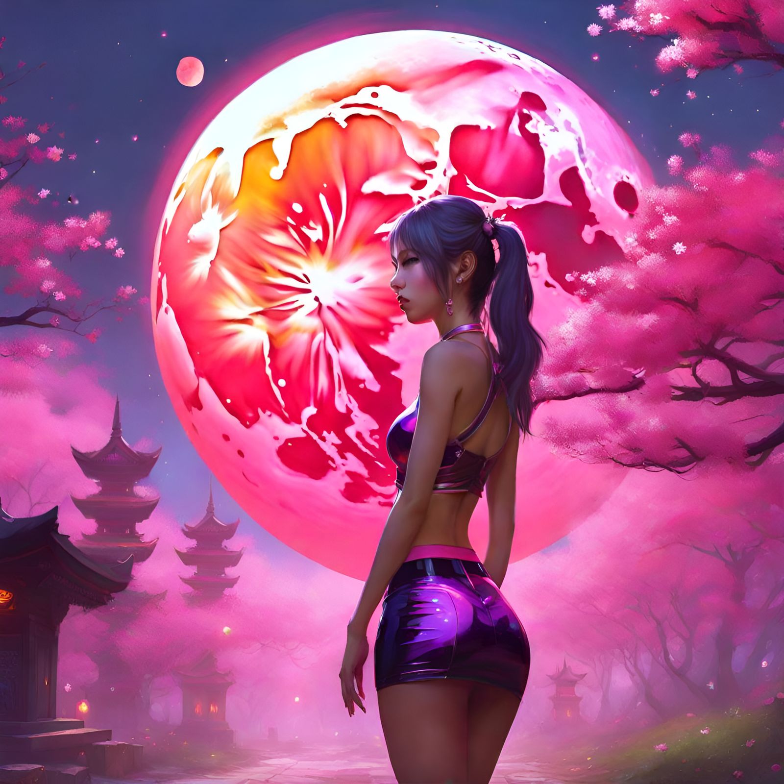 Draenei in Latex under Polychromatic Moonlight