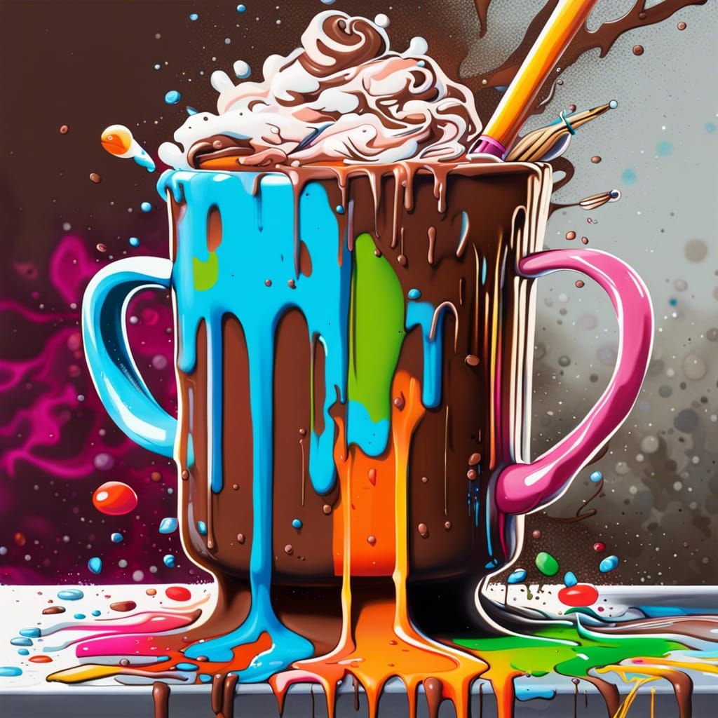 Colorful Graffiti Art of Hot Chocolate