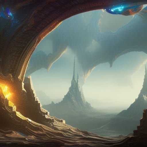 Fantastical Infinity World: Detailed Matte Painting