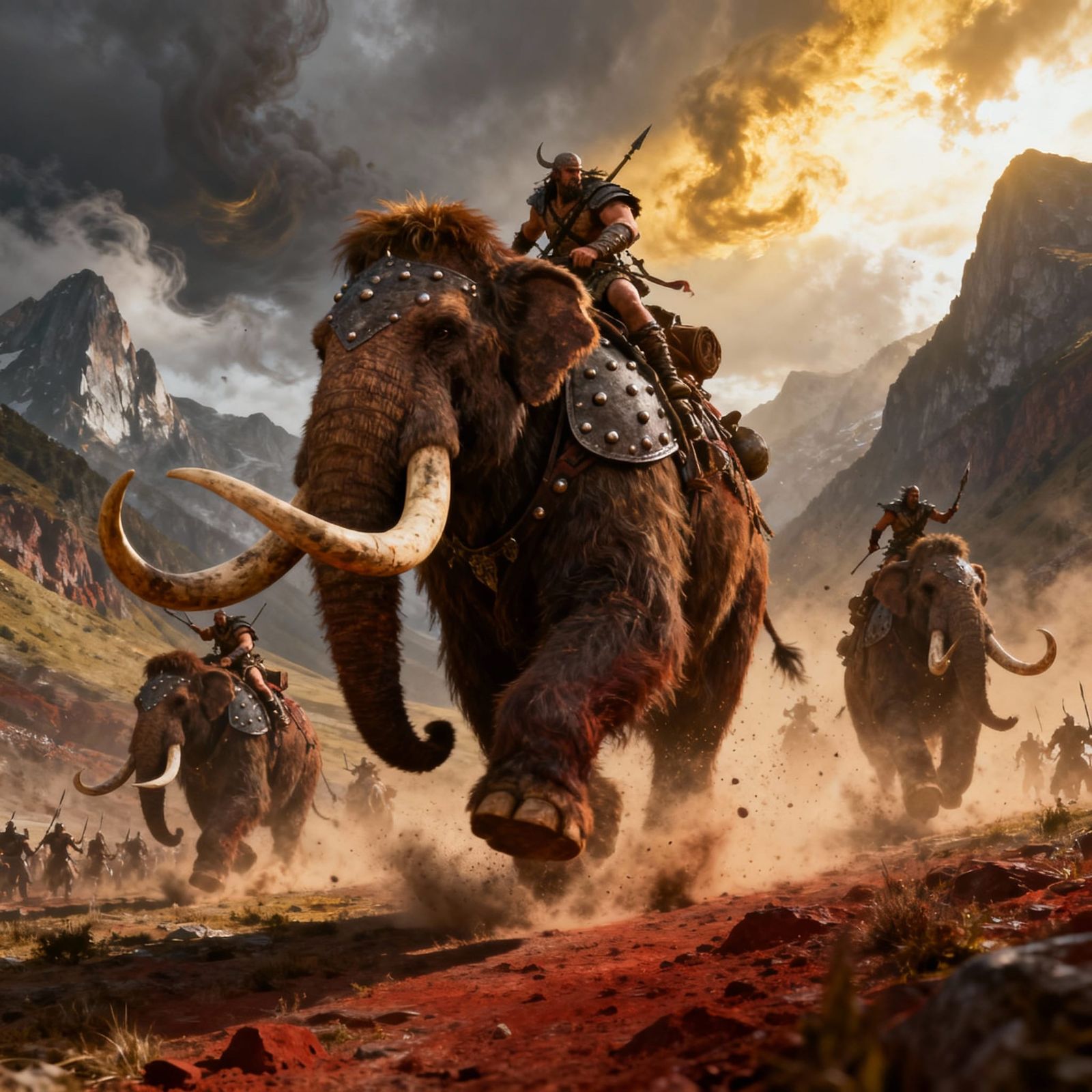 Ancient Warriors Ride Woolly Mammoths into Epic Battle