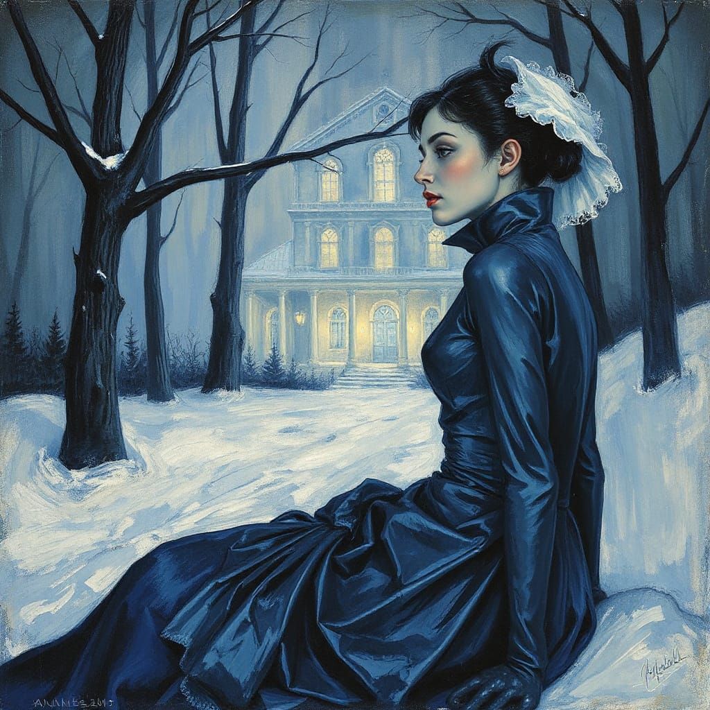 Blue Vampire's Farewell: Evocative Portrait