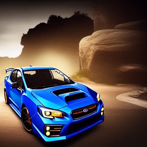 Subaru WRX STI: Epic Cinematic Digital Painting