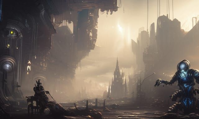 Dark Techno Cyborg Rat Nest: Hyperdetailed Art